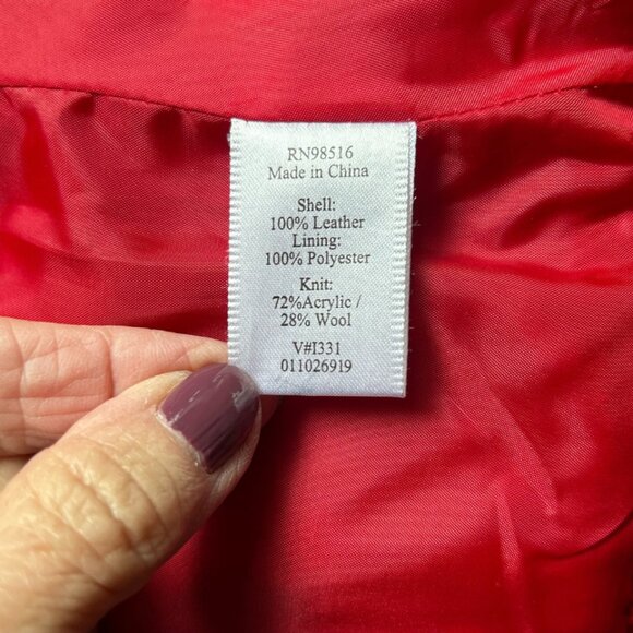 Coldwater Creek RED leather jacket – XL Petite - Picture 5 of 5